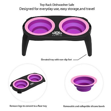 PetMaker Elevated Pet Bowls with Nonslip Stand for Dogs & Cats