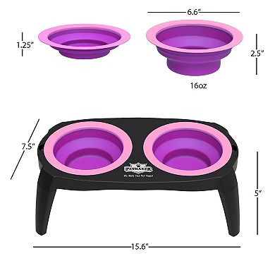 PetMaker Pink Elevated Pet Bowls with Nonslip Stand for Dogs & Cats