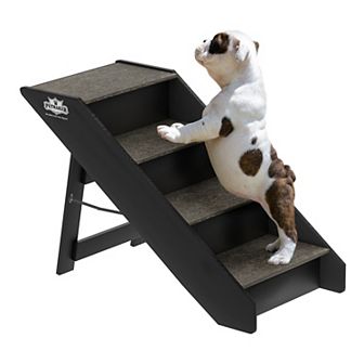 PetMaker Carpeted Folding Wood Pet Stairs