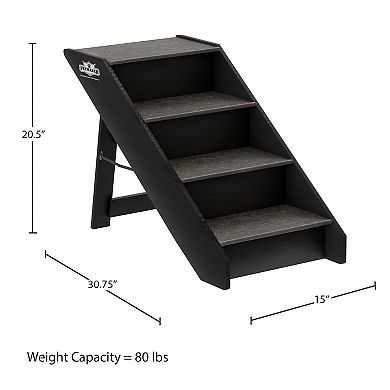 PetMaker Carpeted Folding Wood Pet Stairs