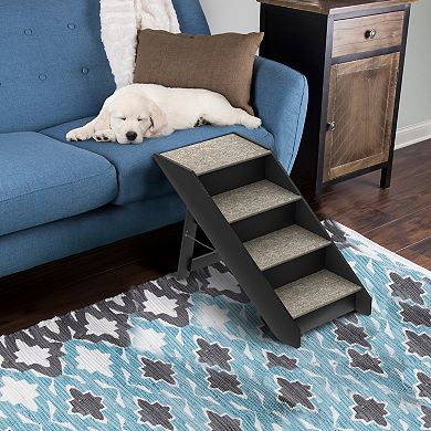 PetMaker Carpeted Folding Wood Pet Stairs 