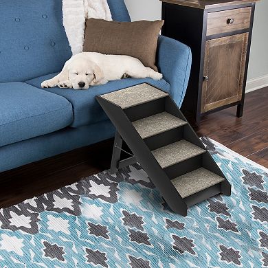 PetMaker Carpeted Folding Wood Pet Stairs