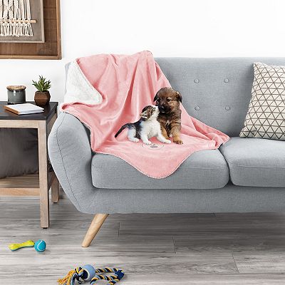 Petmaker Waterproof Pet Blanket 40 x 30 Plush Lap Throw Pink