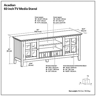 Simpli Home Acadian 60'' TV Media Stand