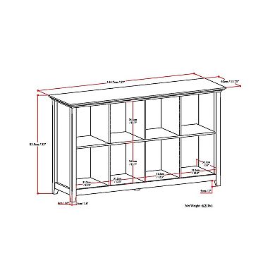 Simpli Home Solid Wood Transitional 8 Cube Storage Shelf