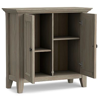 Simpli Home Solid Wood Transitional Low Storage Cabinet