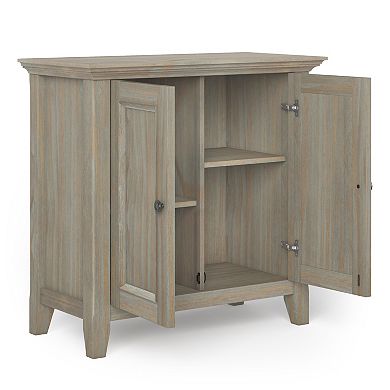 Simpli Home Solid Wood Transitional Low Storage Cabinet 