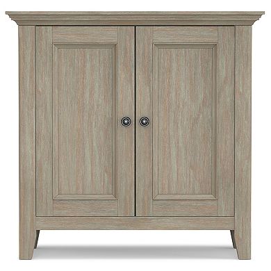 Simpli Home Solid Wood Transitional Low Storage Cabinet