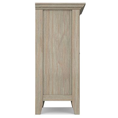 Simpli Home Solid Wood Transitional Low Storage Cabinet