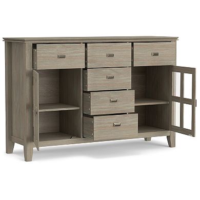 Simpli Home Solid Wood Contemporary Sideboard Buffet Credenza