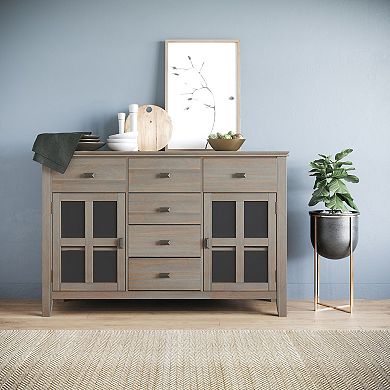 Simpli Home Solid Wood Contemporary Sideboard Buffet Credenza