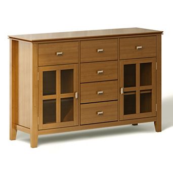 Simpli Home Solid Wood Contemporary Sideboard Buffet Credenza