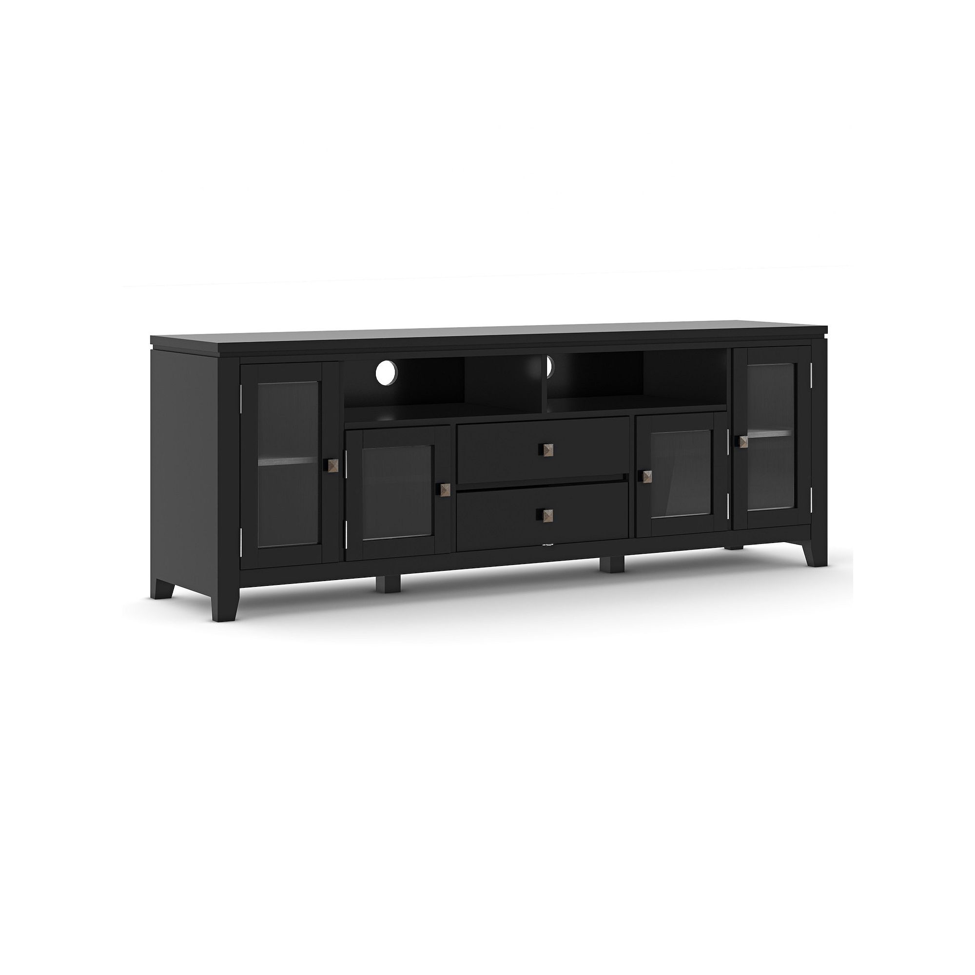 Simpli Home Cosmopolitan Contemporary 2 Drawer TV Media Stand, Black
