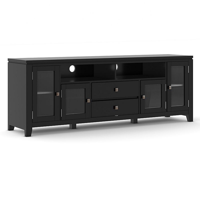 Simpli Home Cosmopolitan Contemporary 2 Drawer TV Media Stand, Black