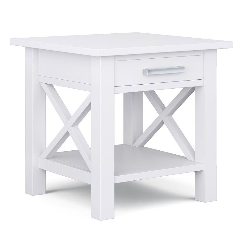Simpli Home Kitchener End Table, White