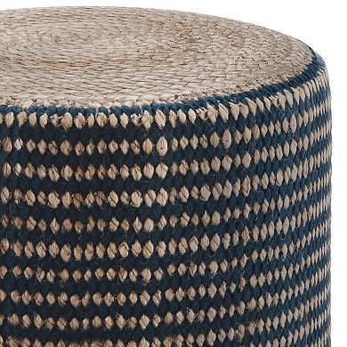 Simpli Home Larissa Round Braided Pouf