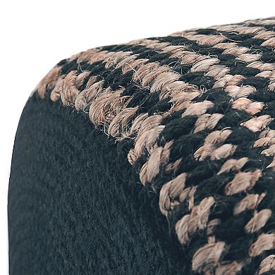 Simpli Home Larissa Round Braided Pouf