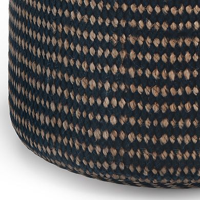 Simpli Home Larissa Round Braided Pouf