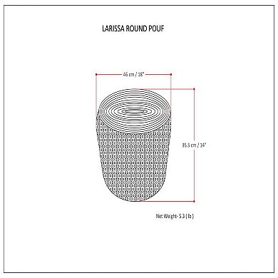 Simpli Home Larissa Round Braided Pouf