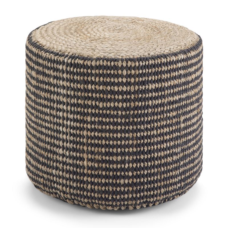 Simpli Home - Larissa Round Braided Pouf - Natural