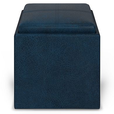 Simpli Home Rockwood Square Cube Storage Ottoman