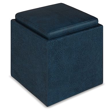 Simpli Home Rockwood Square Cube Storage Ottoman