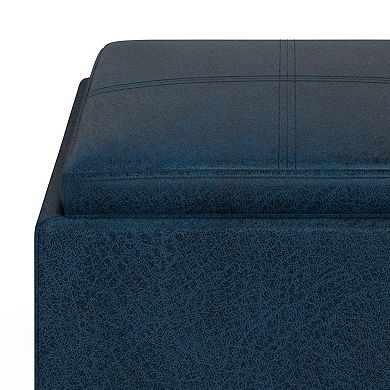 Simpli Home Rockwood Square Cube Storage Ottoman