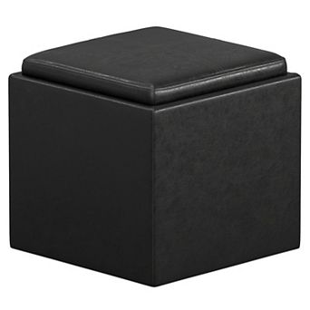 Simpli Home Rockwood Square Cube Storage Ottoman