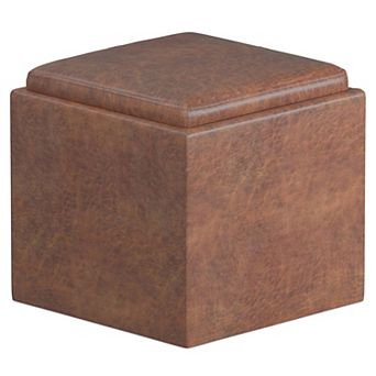 Simpli Home Rockwood Square Cube Storage Ottoman
