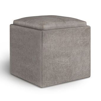 Simpli Home Rockwood Square Cube Storage Ottoman