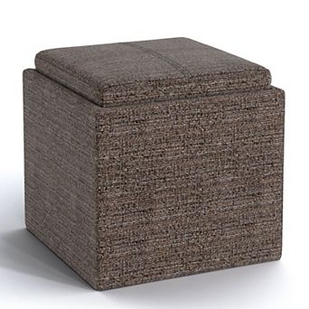 Simpli Home Rockwood Square Cube Storage Ottoman