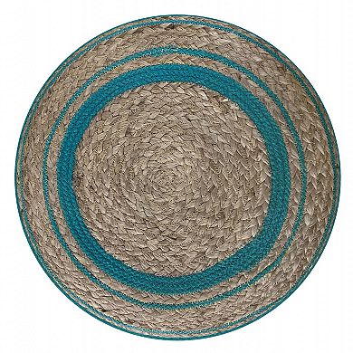 Simpli Home Serena Round Braided Pouf