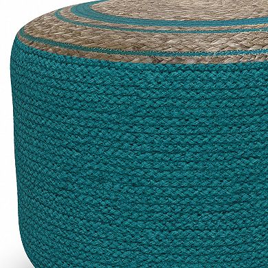 Simpli Home Serena Round Braided Pouf