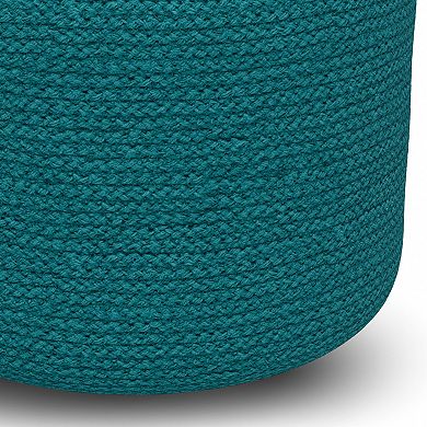 Simpli Home Serena Round Braided Pouf