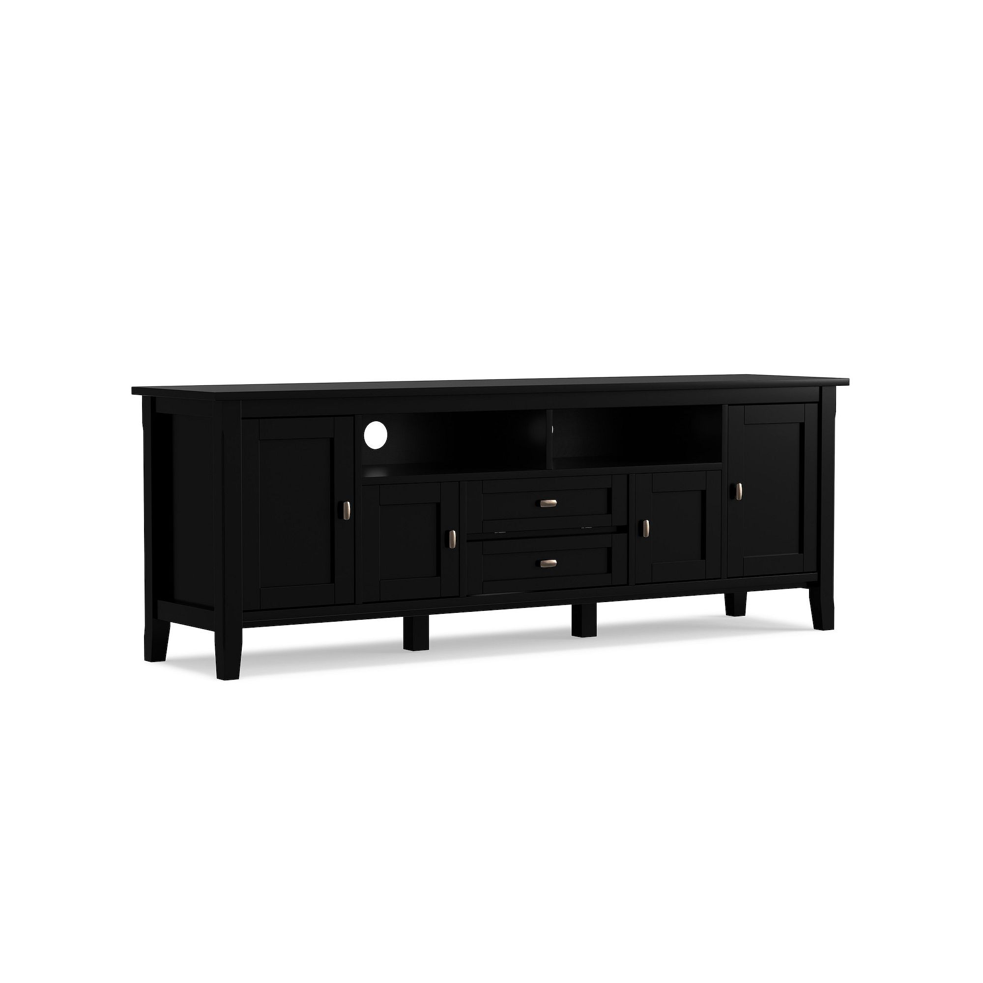 Simpli Home Warm Shaker 72-in. TV Media Stand, Black