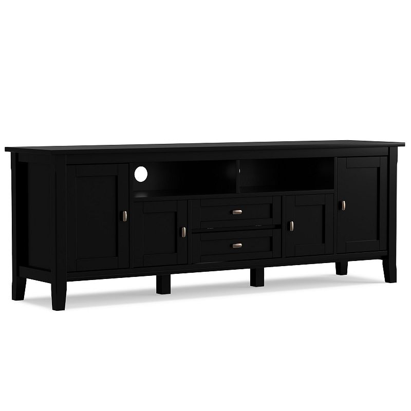 Simpli Home Warm Shaker 72-in. TV Media Stand, Black