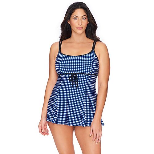 Great Lengths Checked D-Cup One-Piece Swimdress