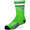 Youth For Bare Feet Seattle Seahawks 4-Stripe Deuce Quarter-Length Socks