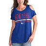 Women's G-III 4Her by Carl Banks Royal New York Rangers Clear The Bases Scoop Neck T-Shirt