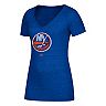 Women's adidas Royal New York Islanders Distressed Logo V-Neck T-Shirt