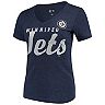 Women's G-III 4Her by Carl Banks Heathered Navy Winnipeg Jets Game Day V-Neck T-Shirt