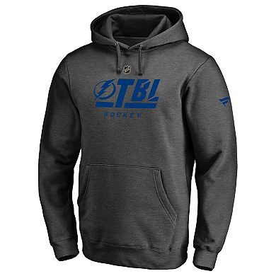 Men's Fanatics Branded Gray Tampa Bay Lightning Authentic Pro Tri-Code Pullover Hoodie