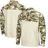 Men's Colosseum Oatmeal Virginia Cavaliers OHT Military Appreciation Desert Camo Quarter-Zip Pullover Jacket