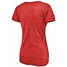 Women's Red Detroit Red Wings Distressed Primary Logo Tri-Blend T-Shirt