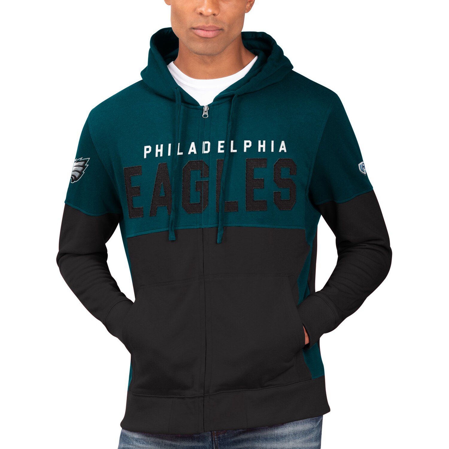 philadelphia eagles mens zip up hoodie