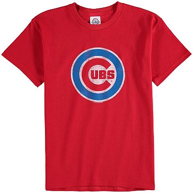 Chicago Cubs Youth Distressed Logo T-Shirt - Red