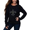 Women's Cuce Black New Orleans Saints Halfback Fleece Pullover Sweatshirt