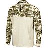 Men's Colosseum Oatmeal Washington State Cougars OHT Military Appreciation Desert Camo Quarter-Zip Pullover Jacket
