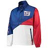 Men's G-III Sports by Carl Banks Royal/White New York Giants Double Team Half-Zip Pullover Jacket
