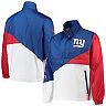 Men's G-III Sports by Carl Banks Royal/White New York Giants Double Team Half-Zip Pullover Jacket